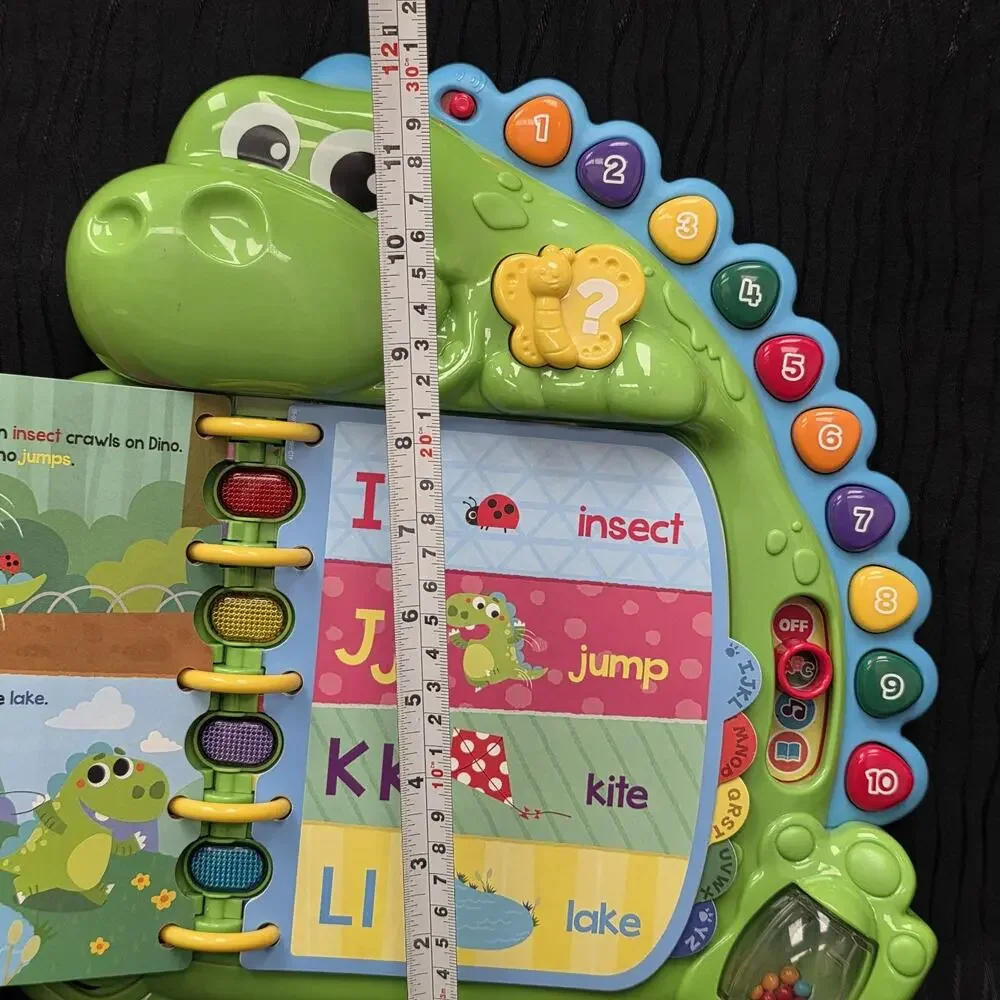 LeapFrog Dino’s Delightful Day Interactive Learning Book Alphabet Numbers Toy Te
